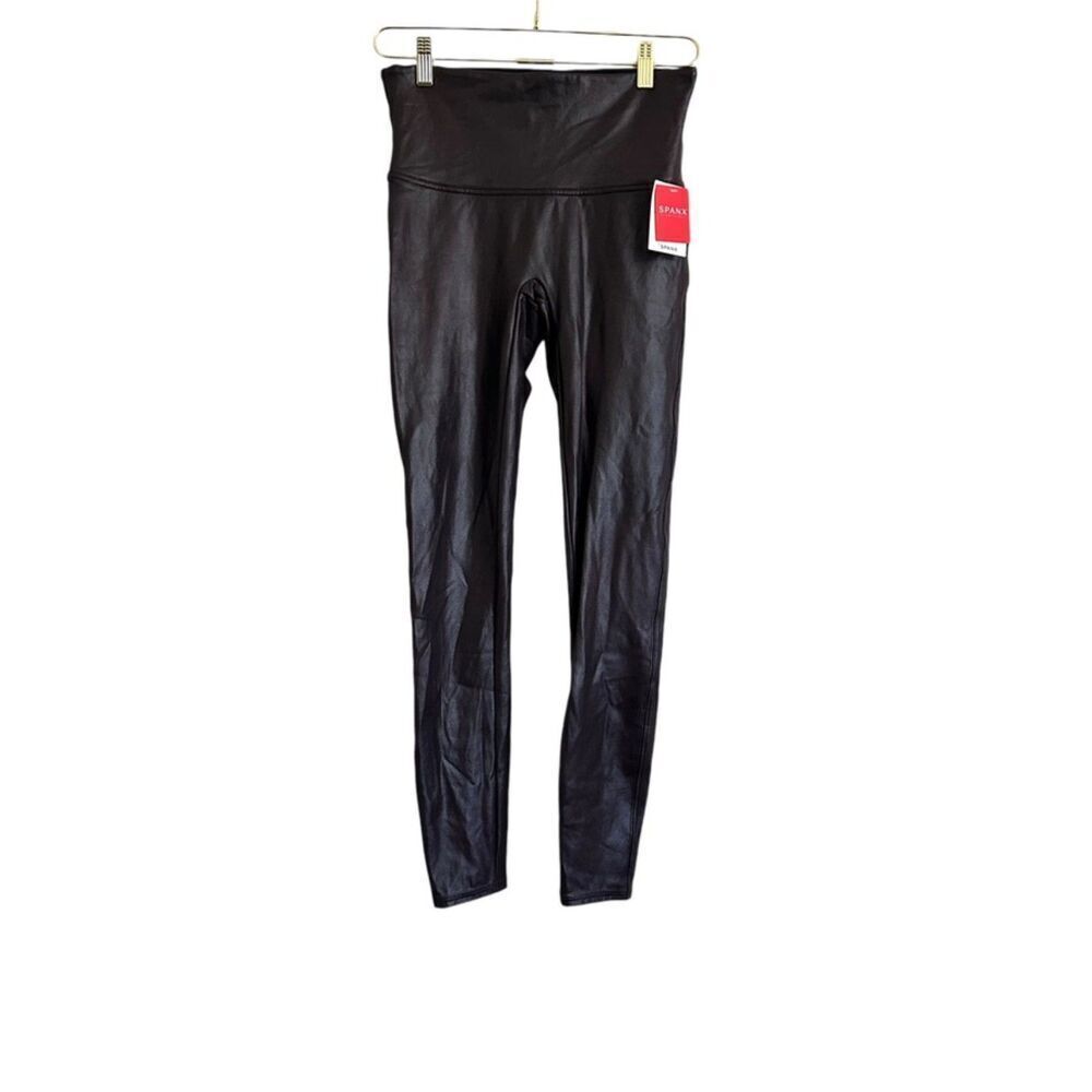 Spanx Faux Leather Leggings Women's L‎ Deep Plum Merlot Shapewear Casual NWT